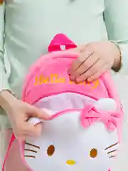 Розовый рюкзак детский плюшевый