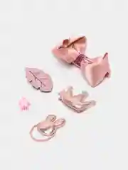 Коралловый меланж набор заколок и резинок для волос в подарочной коробке
