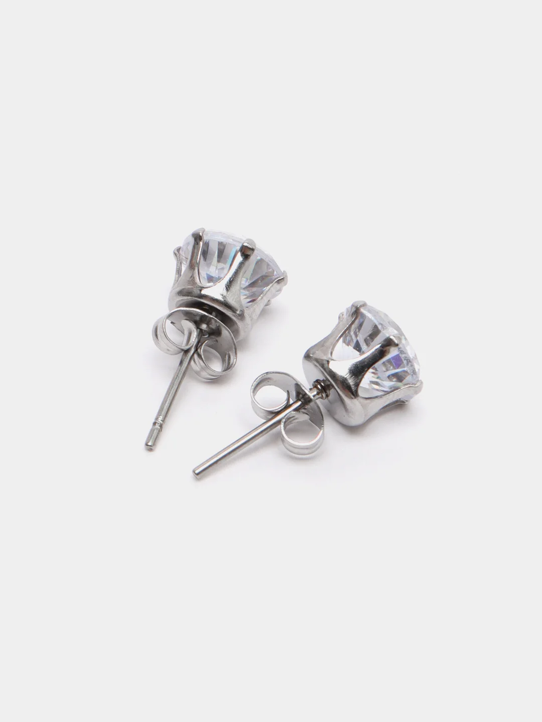 Серьги-гвоздики, женские, с цирконом 316L