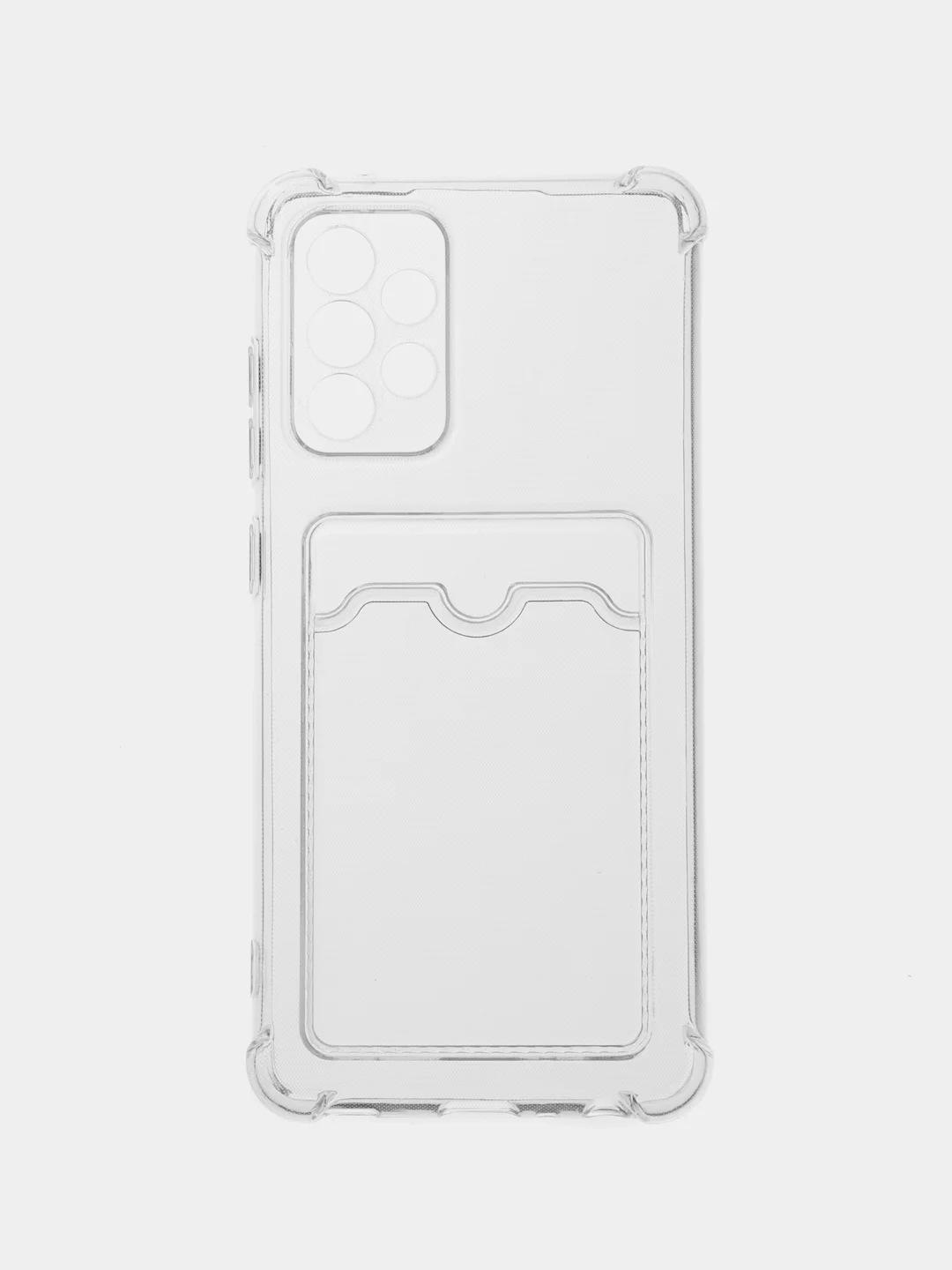 Прозрачный чехол для Samsung Galaxy A52, A52s (Самсунг А52, А52с) прозрачный, с карманом для карты