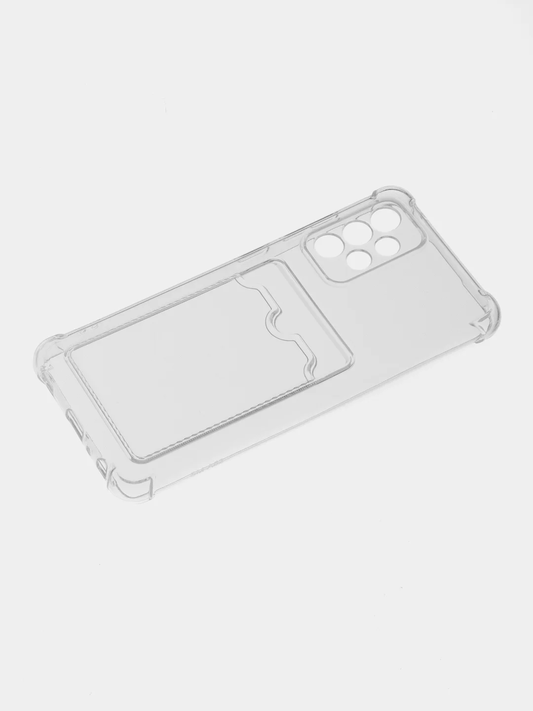 Прозрачный чехол для Samsung Galaxy A52, A52s (Самсунг А52, А52с) прозрачный, с карманом для карты