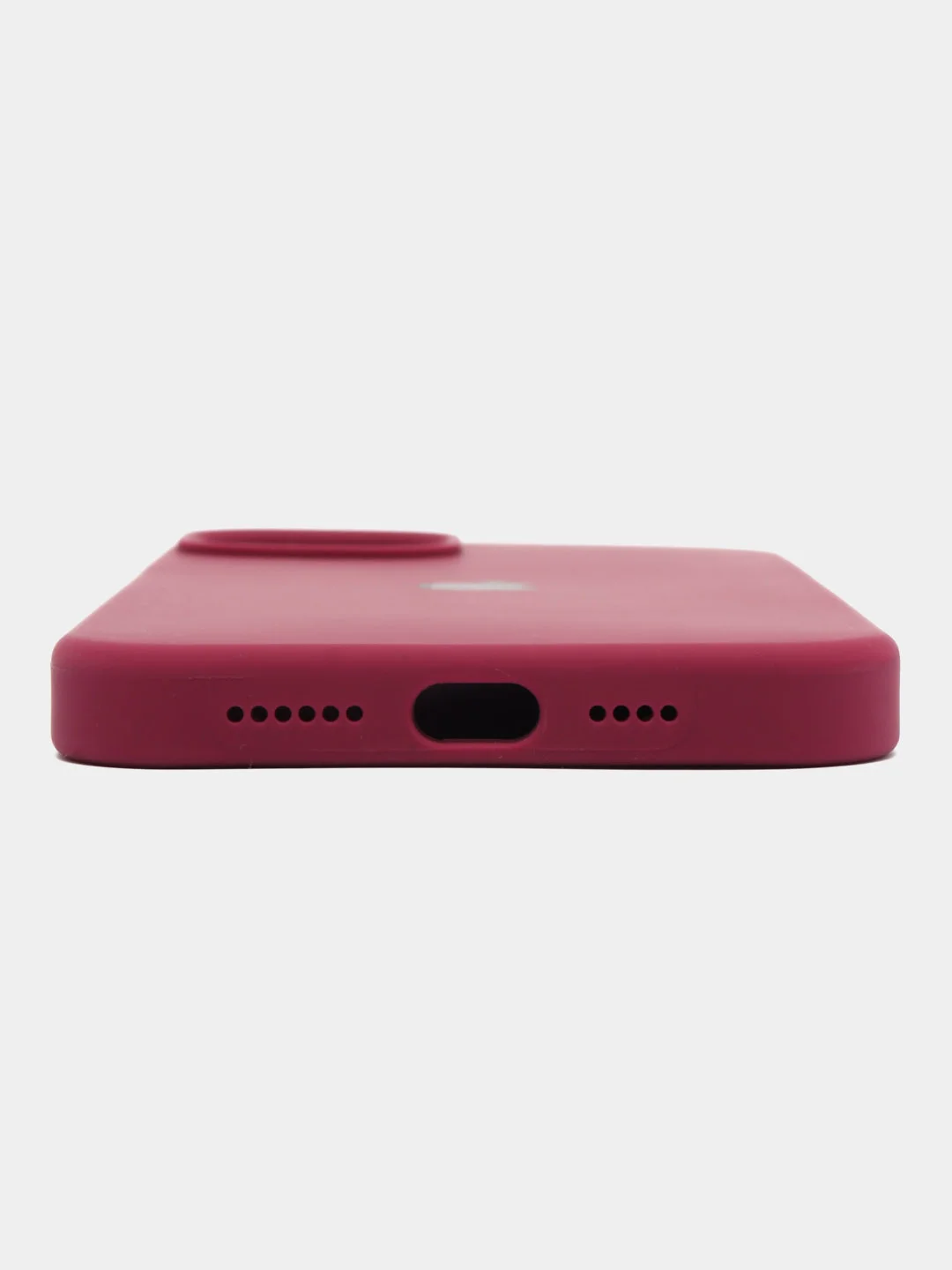 Вишнёвый чехол Silicone Case для iPhone 14, 14 Pro, 14 Plus, 14 Pro Max, с закрытым низом