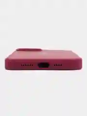 Вишнёвый чехол Silicone Case для iPhone 14, 14 Pro, 14 Plus, 14 Pro Max, с закрытым низом