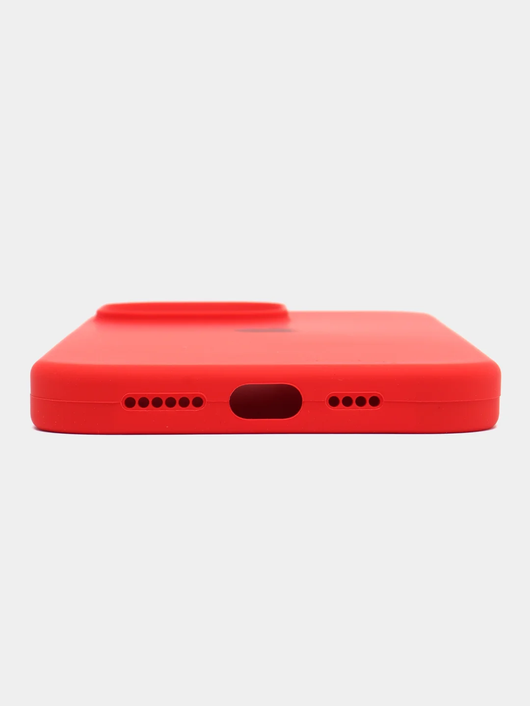 Красный чехол Silicone Case для iPhone 14, 14 Pro, 14 Plus, 14 Pro Max, с закрытым низом
