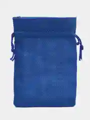 Синий подарочный мешочек холщевый/льняной