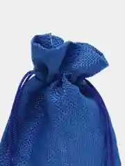 Синий подарочный мешочек холщевый/льняной