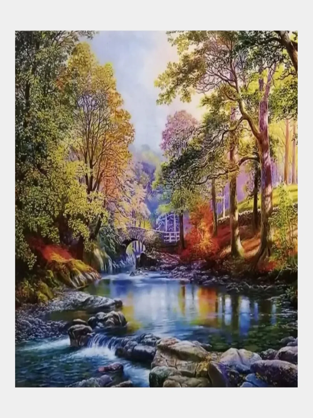 Бронзовый алмазная мозаика на подрамнике, 40 х 50 см, "Кул-Шариф, пейзаж,  природа,  лебеди, ангел"