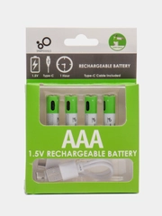 Аккумуляторные батарейки 1.5В, с зарядкой от USB, тип АА (пальчиковые), ААА (мизинчиковые)