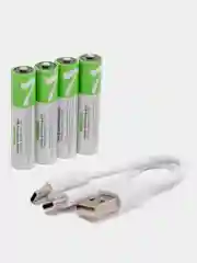 Аккумуляторные батарейки 1.5В, с зарядкой от USB, тип АА (пальчиковые), ААА (мизинчиковые)