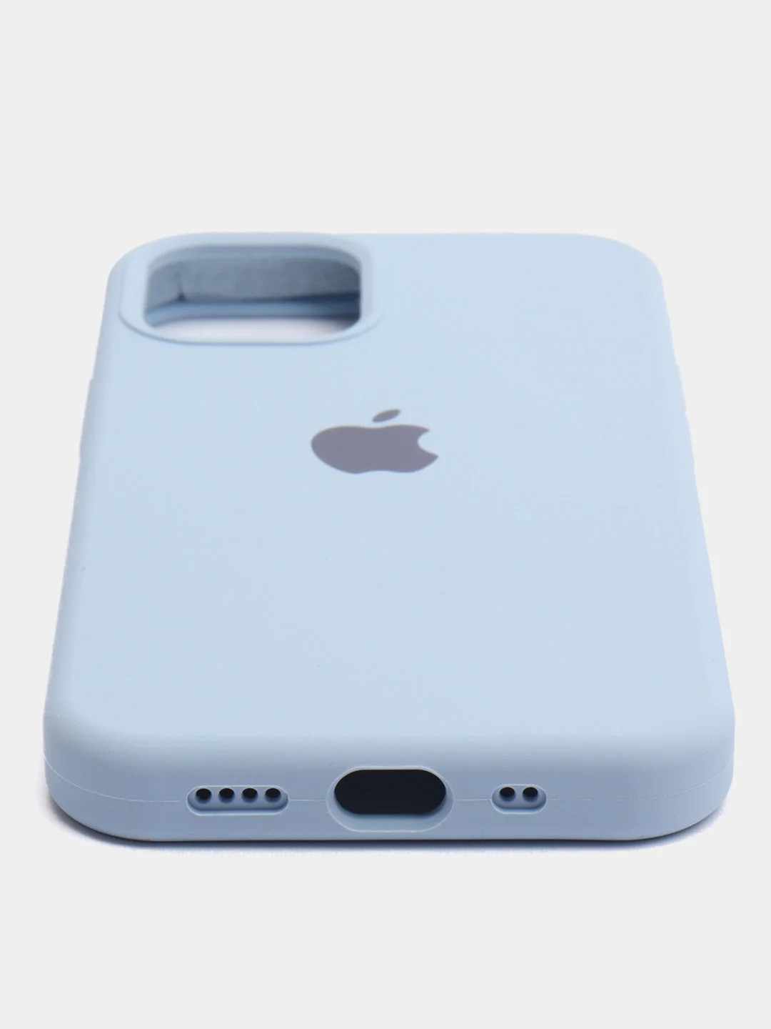 Светло-синий чехол для iPhone 12, 7+, 12 Pro Max, 11 Pro Max, XS Max, Silicone Case, с закрытым низом