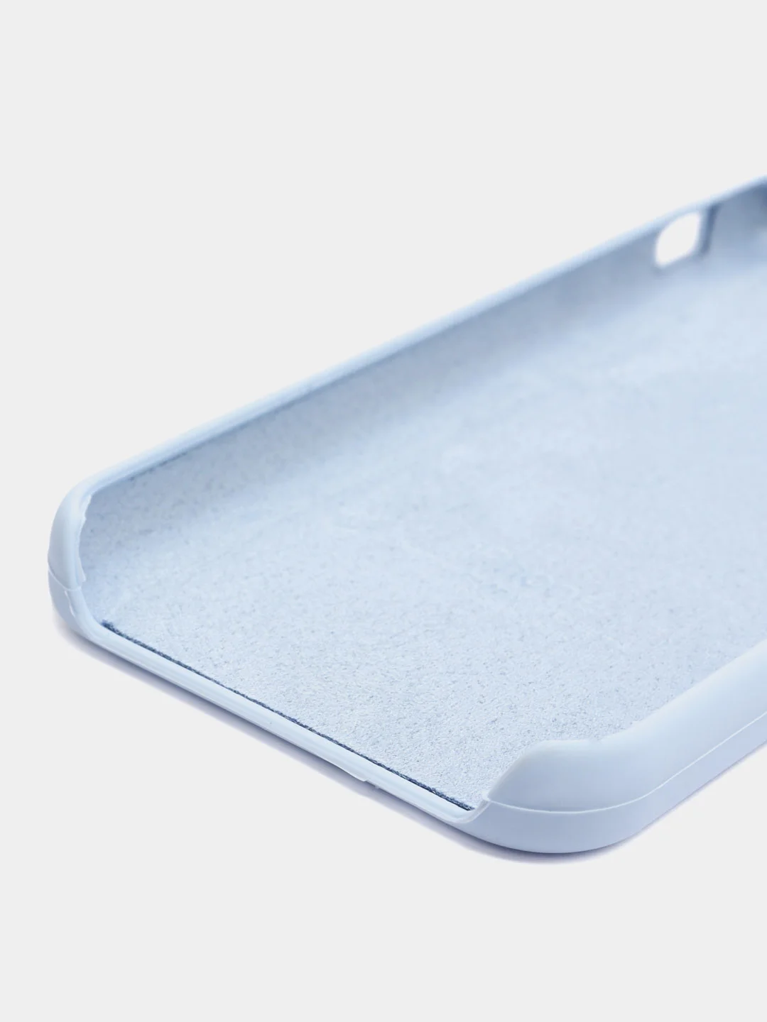 Светло-синий чехол для iPhone 11, 6S, 7, 8, XR, XS, 7+, 11 Pro Max, с открытым низом, Silicone Case