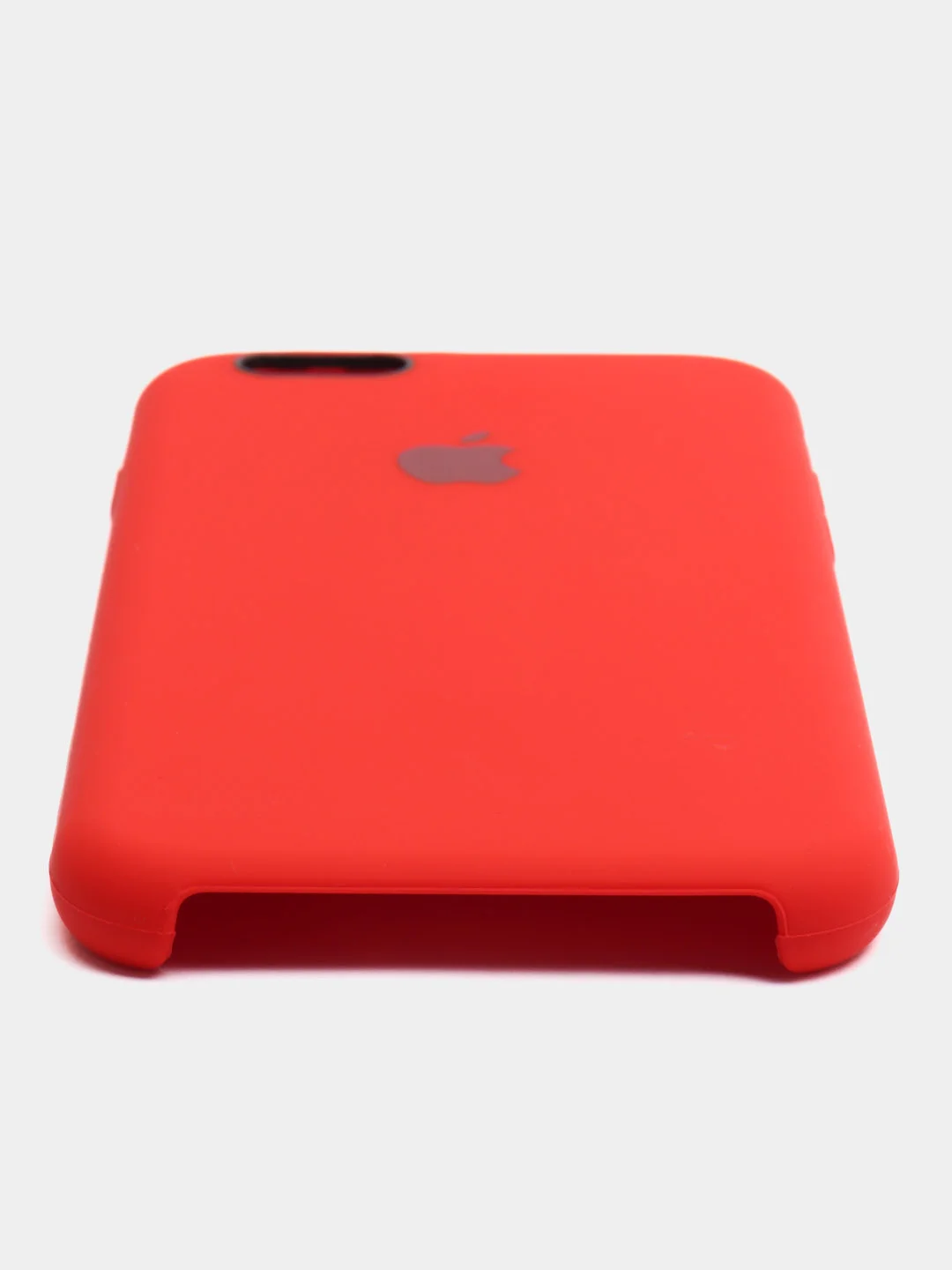 Красный чехол для iPhone 11, 6S, 7, 8, XR, XS, 7+, 11 Pro Max, с открытым низом, Silicone Case