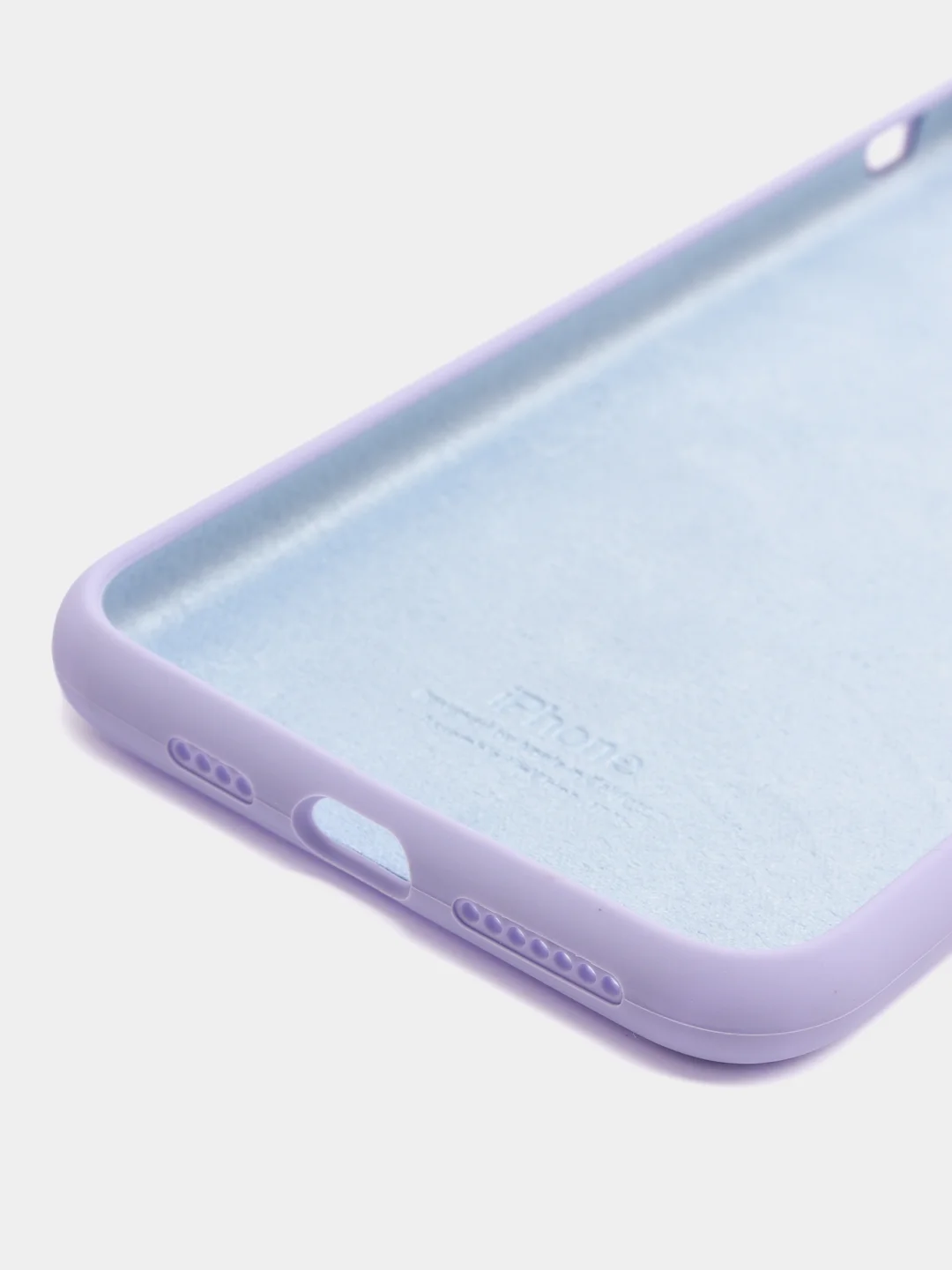 Лавандовый чехол для iPhone 12, 7+, 12 Pro Max, 11 Pro Max, XS Max, Silicone Case, с закрытым низом