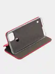 Красный чехол-книжка для Realme C 21 / C21 / Реалми С 21 / C21, экокожа