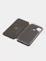Черный чехол-книжка для Realme C 25/C25 (Реалми С 25/C25), экокожа