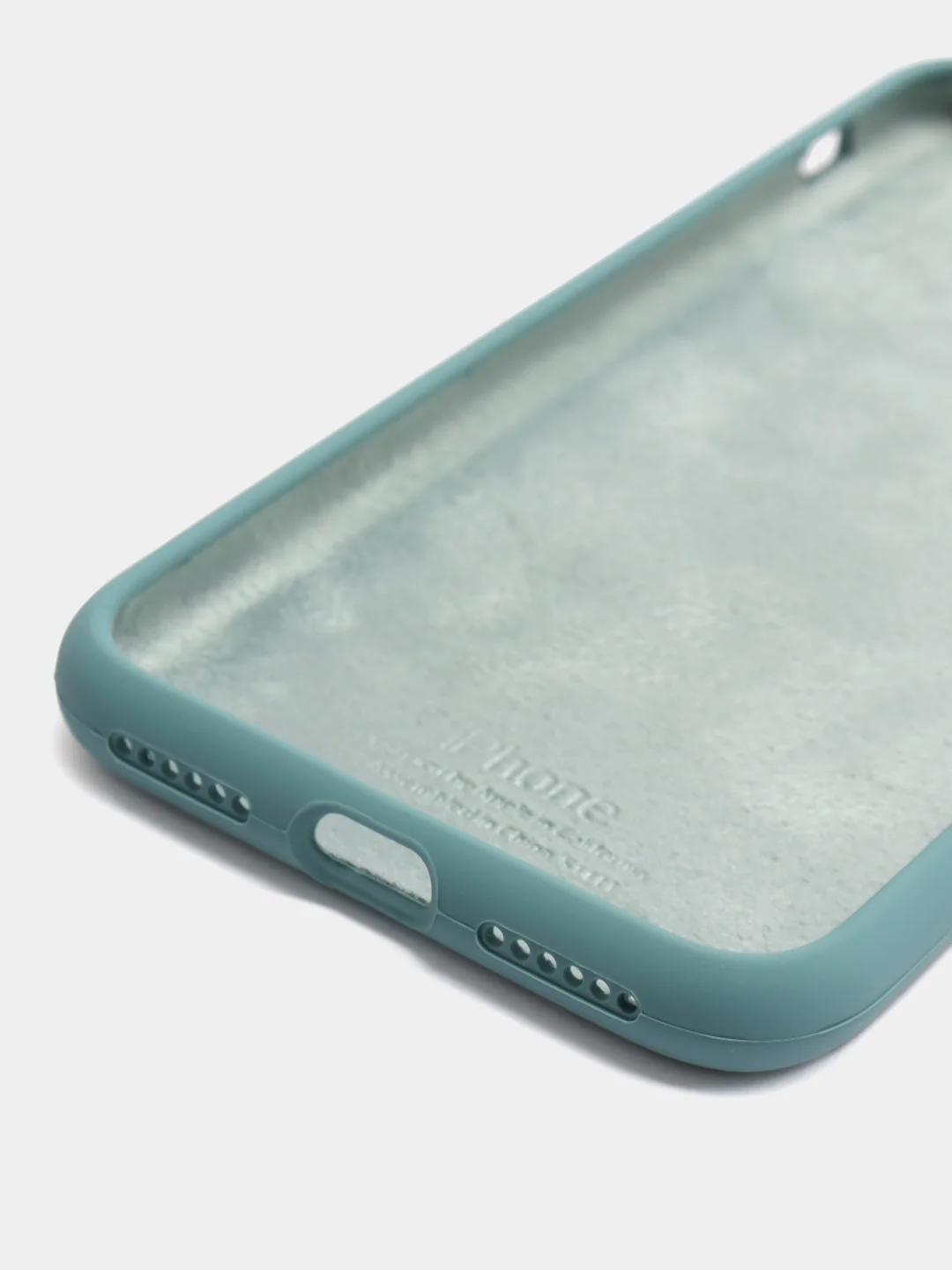 Тёмно-бирюзовый чехол для iPhone 12, 7+, 12 Pro Max, 11 Pro Max, XS Max, Silicone Case, с закрытым низом