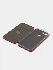 Красный чехол книжка для Huawei Honor 7A Pro (Хонор 7А Про), Y6 2018, экокожа