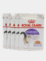 Роял Канин, Royal Canin кусочки в соусе, для стерилизованных котов и кошек, 5 шт, по 85 гр