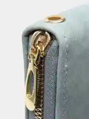Светло-синий женский кошелек, из искусственного нубука