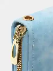 Голубой женский кошелек, из искусственного нубука