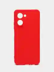 Красный чехол Realme C30, C33, C35, 10 4G, 9i силиконовый с защитой камеры (Реалми С33)