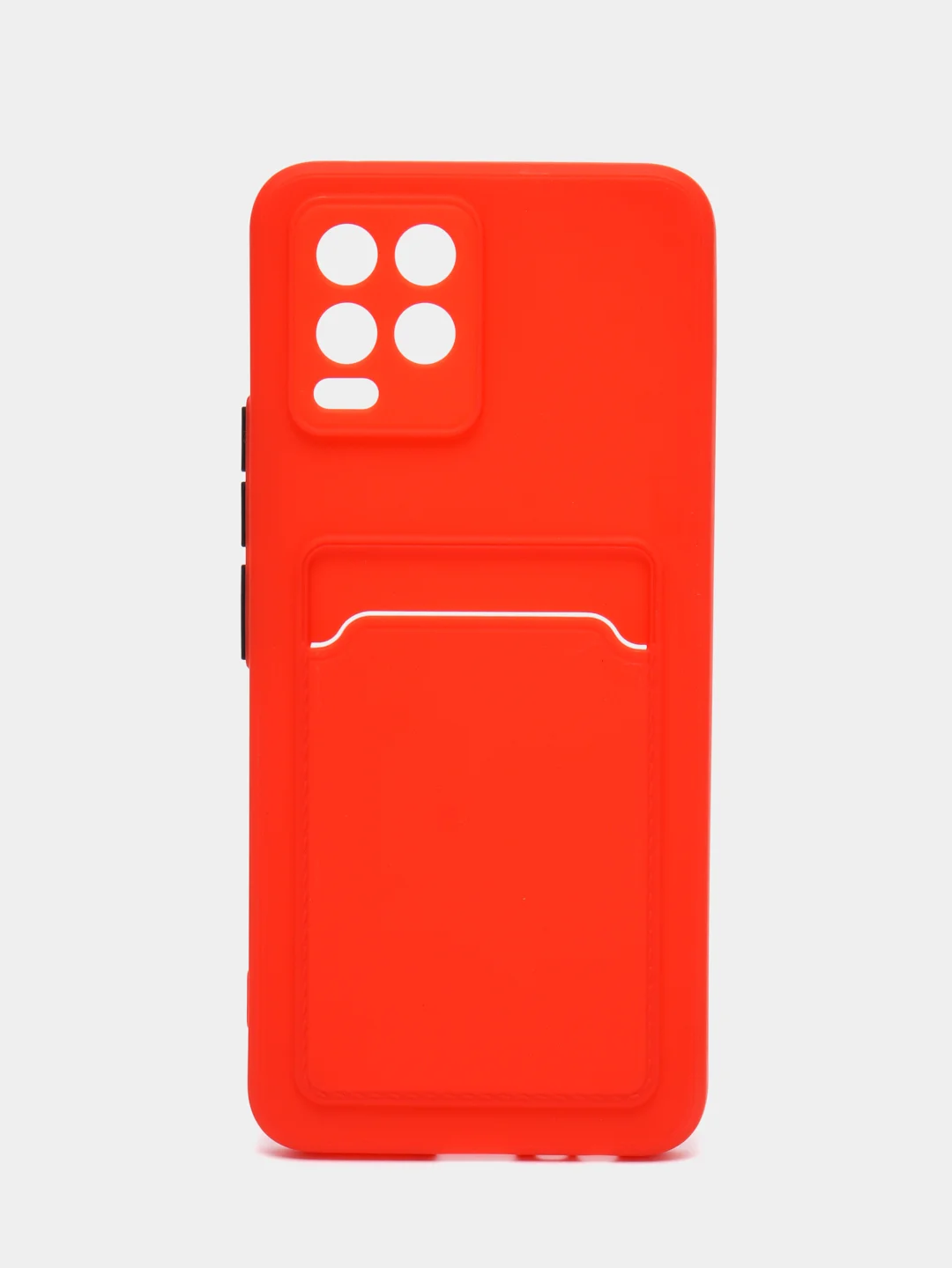Красный чехол для Realme 8 4G, 8 Pro (Реалми 8 Про), с карманом для карт