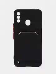 Черный чехол для Itel A48 (Ител А48), с карманом для карт