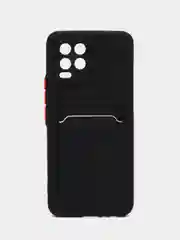 Черный чехол для Realme 8 4G, 8 Pro (Реалми 8 Про), с карманом для карт