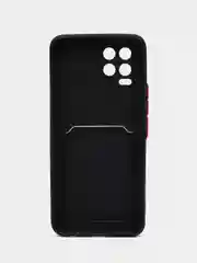 Черный чехол для Realme 8 4G, 8 Pro (Реалми 8 Про), с карманом для карт