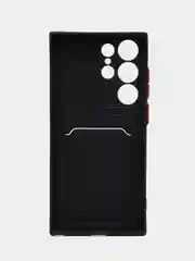 Черный чехол для Samsung Galaxy S23/S23 Ultra/S23 Plus, с карманом для карт, прозрачный