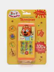 Обучающая игрушка - телефон с мягкими ушками "Три кота"