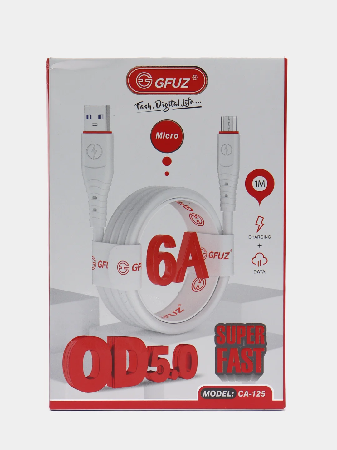 USB кабель 6A, 1 m, OD 5,0, Lightning/Micro USB/Lightning
