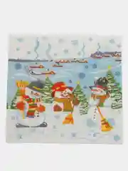 Бирюзовый салфетки новогодние бумажные 24х24 см/ 100 шт/ 50 шт/
