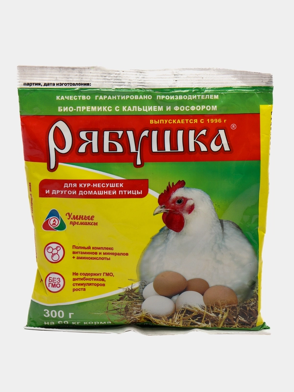 Для кур Рябушка, премикс с кальцием и фосфором, 300гр