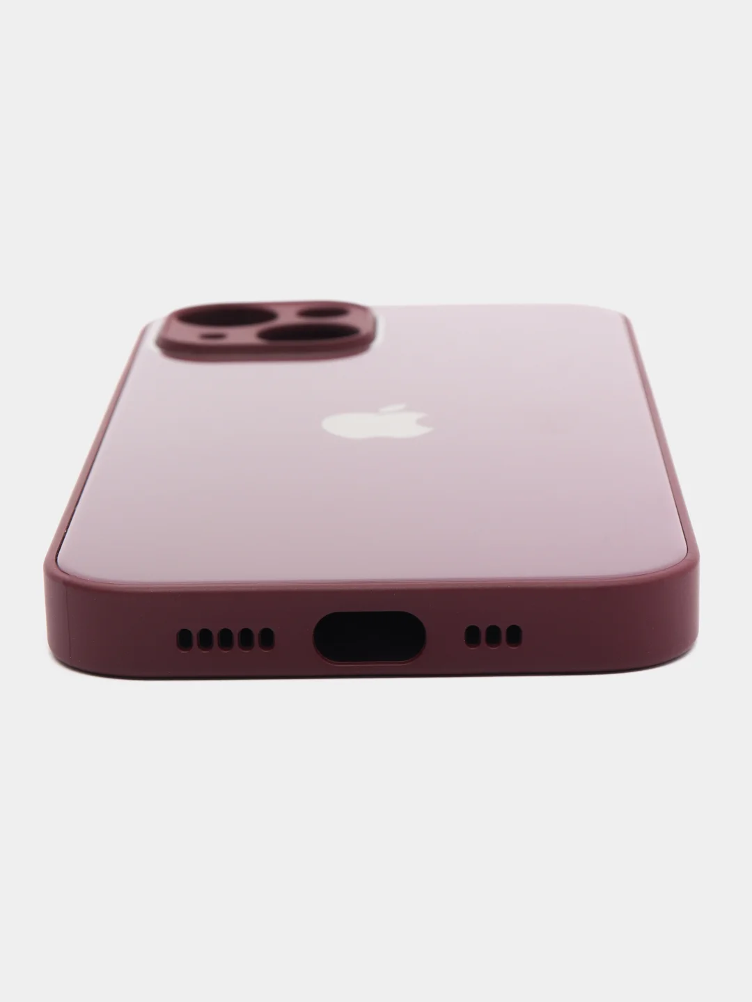 Фуксия чехол для iPhone (Айфон) 14, Pro, Plus, со стеклянной панелью
