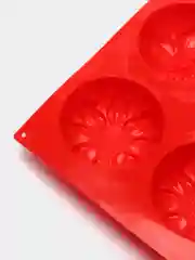 Красный форма для кексов, десертов, мыла, многоразовая, силиконовая