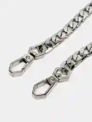 Серебряный цепочка для сумки с фигурным карабином, 120 см, цепь 4 цвета