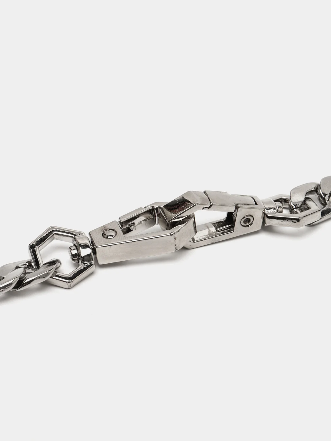 Серебряный цепочка для сумки с фигурным карабином, 120 см, цепь 4 цвета