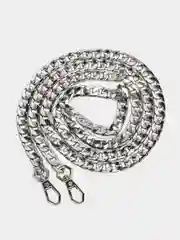 Серебряный цепочка для сумки с фигурным карабином, 120 см, цепь 4 цвета
