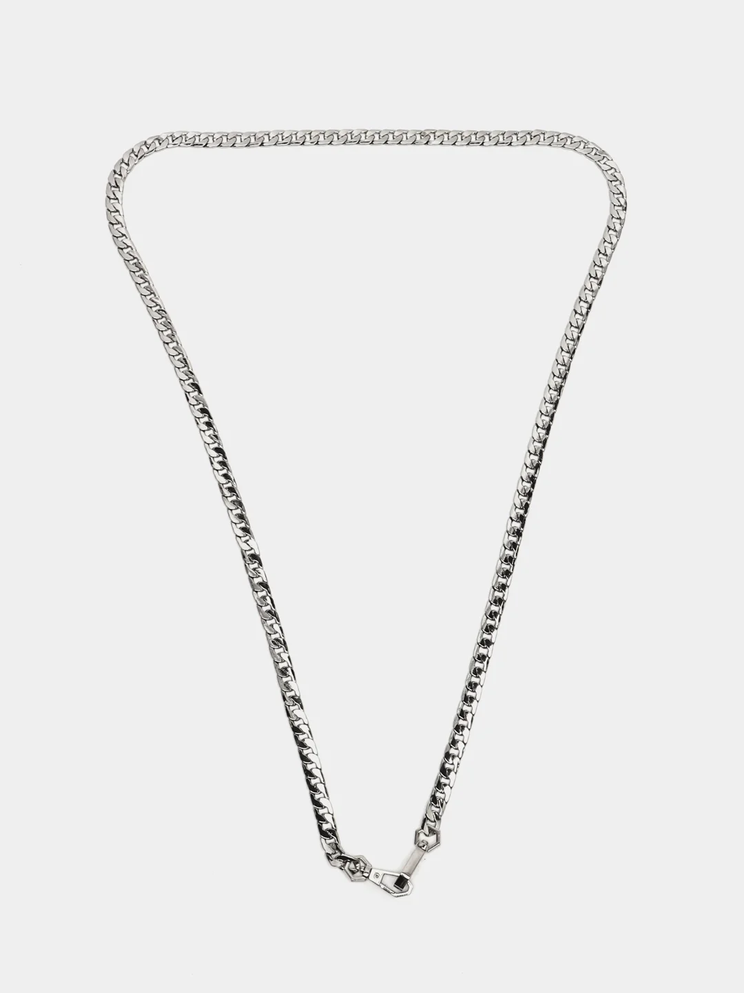 Серебряный цепочка для сумки с фигурным карабином, 120 см, цепь 4 цвета