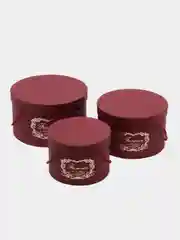 Набор коробок 3 в 1, бордовый, 25 х 25 х 15 - 19 х 19 х 13 см