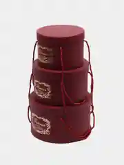 Набор коробок 3 в 1, бордовый, 25 х 25 х 15 - 19 х 19 х 13 см