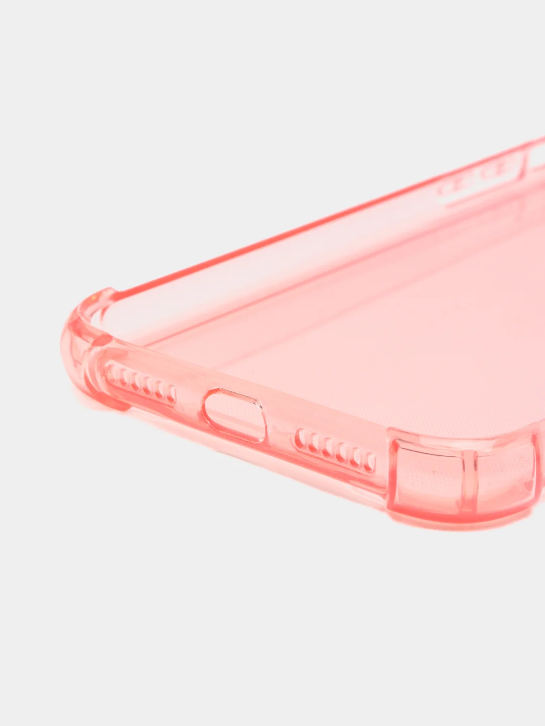 Розовый силиконовый прозрачный противоударный, неоновый чехол для iPhone 11 / 12 с защитой камеры