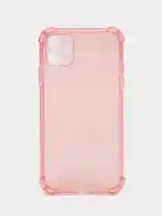 Розовый силиконовый прозрачный противоударный, неоновый чехол для iPhone 11 / 12 с защитой камеры