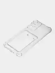Белый чехол для Samsung Galaxy A73, Самсунг Галакси А73 прозрачный, с карманом для карты