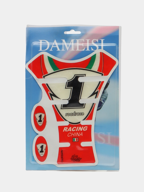 Накладка на бензобак, наклейка бака красная RACING