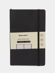 Блокнот BRAUBERG ULTRA А5, в точку, черный, под кожу, 130х210 мм, 96 листов, 113012