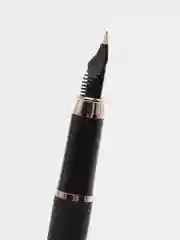 Ручка подарочная перьевая BRAUBERG Larghetto, СИНЯЯ, корпус черный с хром. деталями
