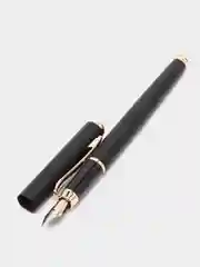 Ручка подарочная перьевая BRAUBERG Maestro, СИНЯЯ, корпус черный с золотистыми деталями