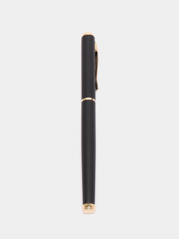 Ручка подарочная перьевая BRAUBERG Maestro, СИНЯЯ, корпус черный с золотистыми деталями